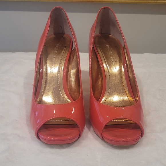 Coral peep toe heels - Picture 2 of 3